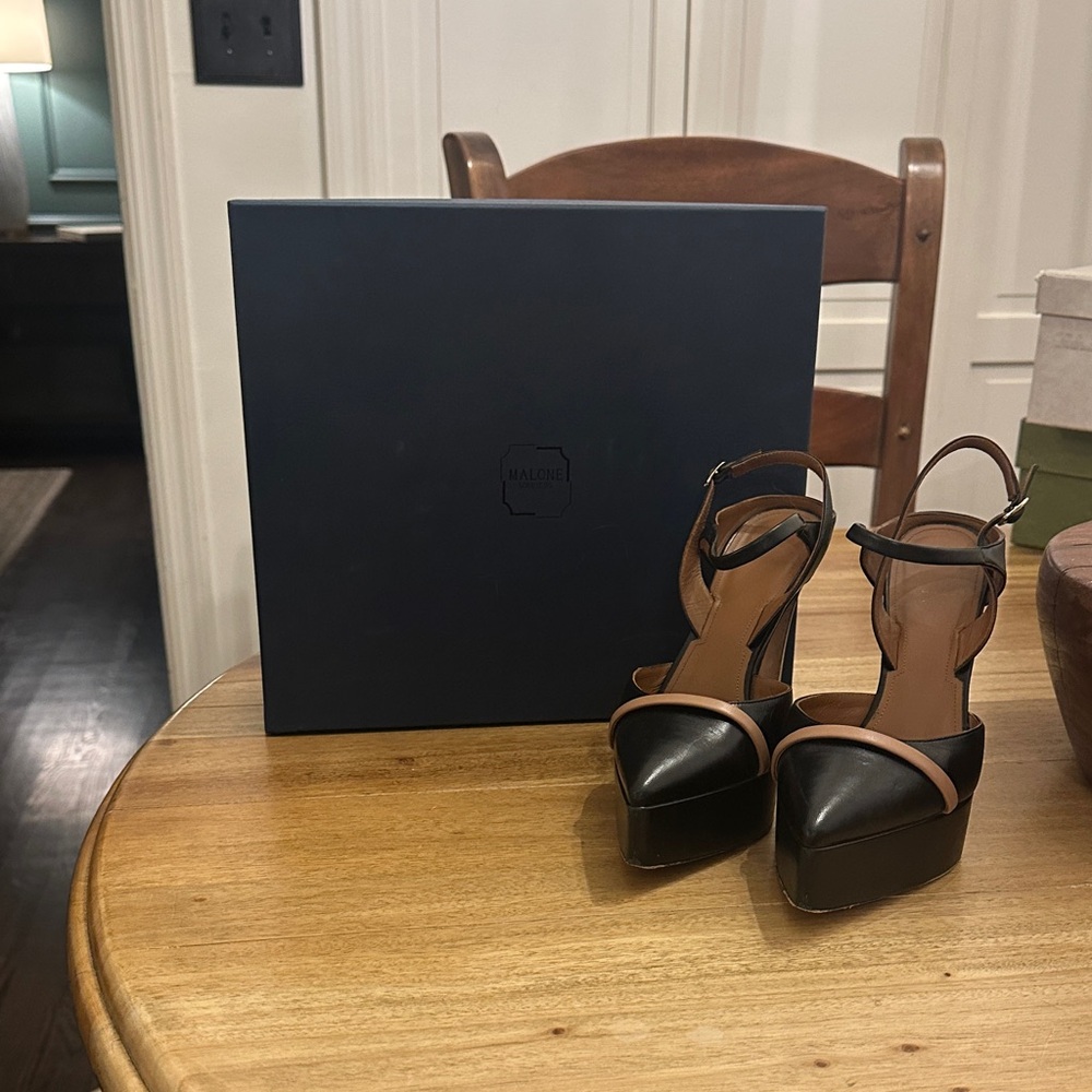 Malone Souliers Women's Black and Brown Heels